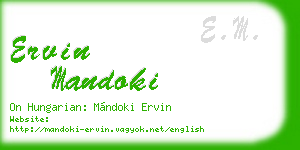 ervin mandoki business card